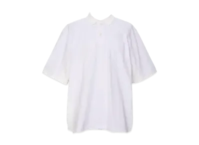 sacai Dungaree x Cotton Jersey Polo Shirt "White/Off White"