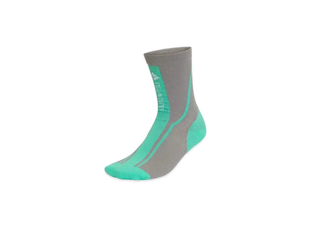 adidas by Stella McCartney Crew Socks "Dove Grey/Bright Green/White"