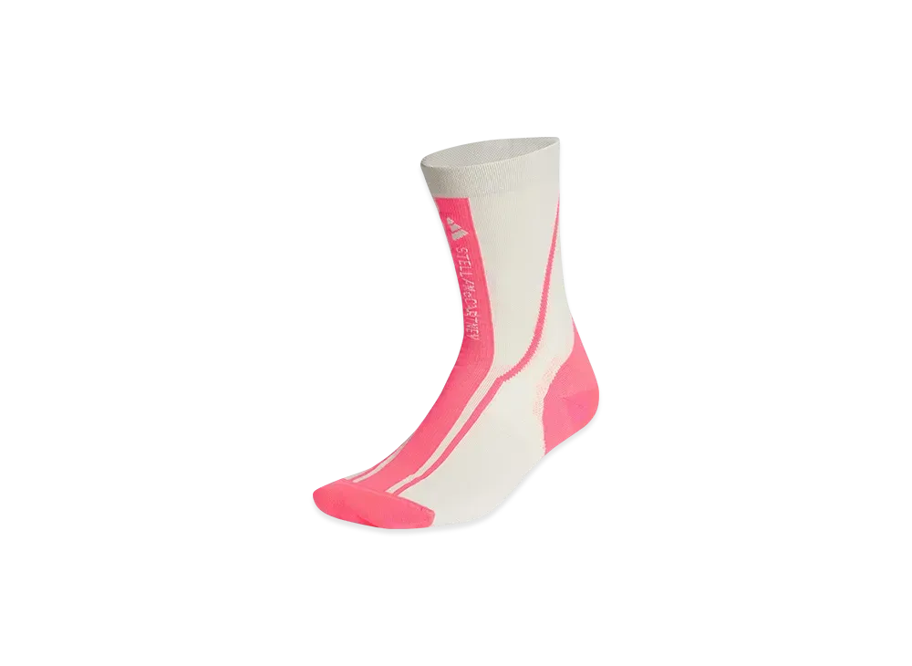 adidas by Stella McCartney Crew Socks "Chalk Pearl/Signal Pink/Chalk Pearl"
