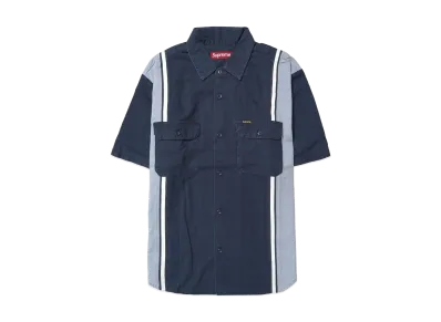 Supreme Reflective Stripe S/S Work Shirt "Navy"