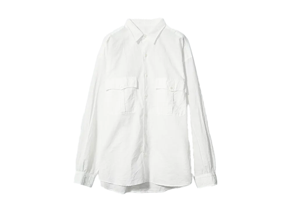 PORTER CLASSIC ROLL UP LINEN COTTON SHIRT CANCLINI "WHITE"