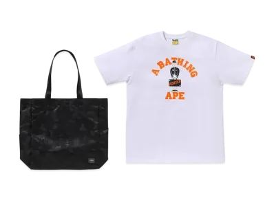 A BATHING APE x PORTER STAND Bape X Porter Stand Tee & Tote Bag Set "White"