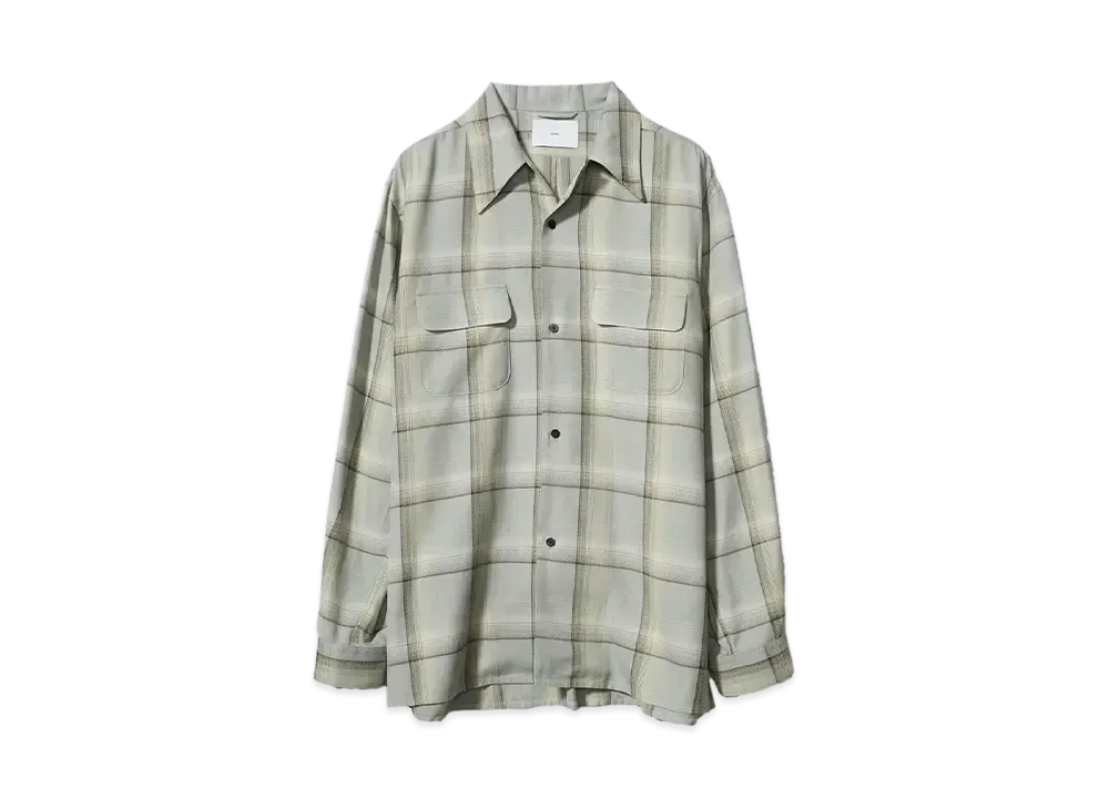 SUGARHILL OMBRE PLAID OPEN COLLAR SHIRTS "SMOKE BLUE"