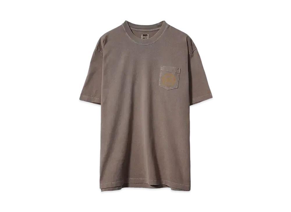 RATS PIGMENT DYED POCKET TEE "BROWN"