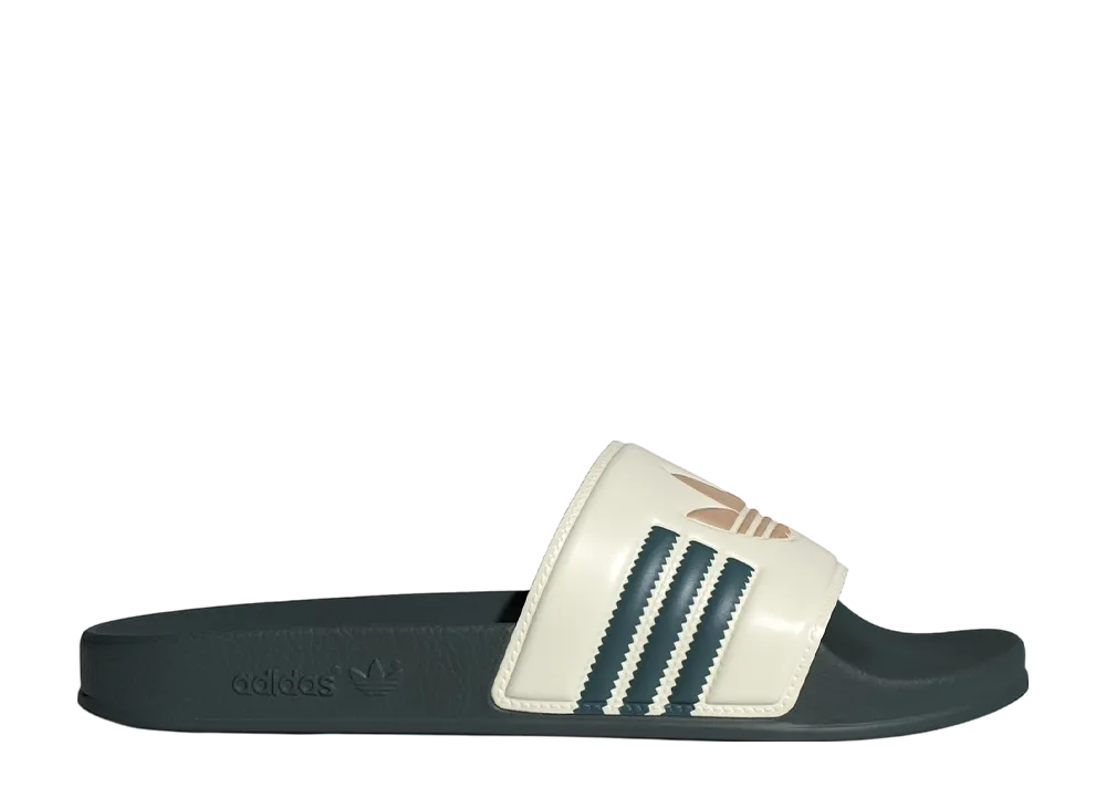 adidas Adilette Slides "Cream White/Mineral Green/Warm Sandstone"