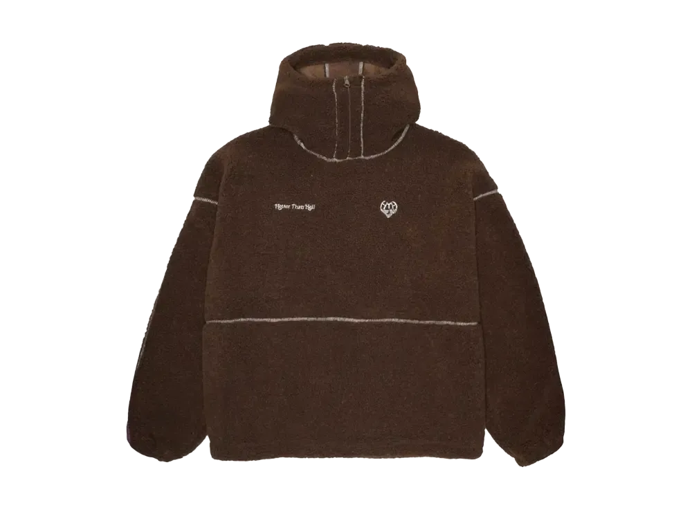HTH boa zip hoodie "BROWN"