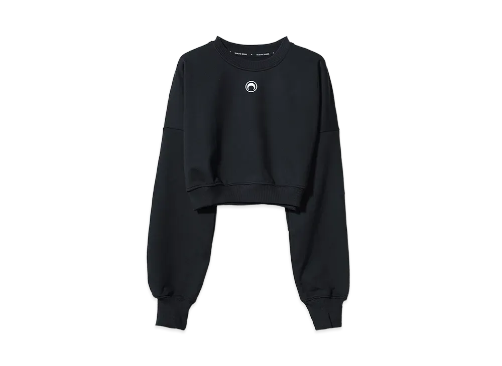 Marine serre MOON LOGO FLEECE CROPPED SWEATSHIRT "BLACK"