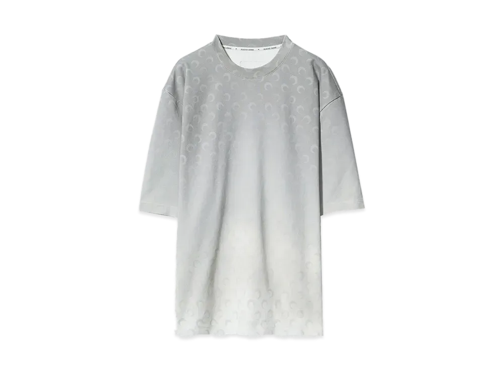 Marine serre MOON FADED JERSEY LOOSE FIT T-SHIRT "GREY"