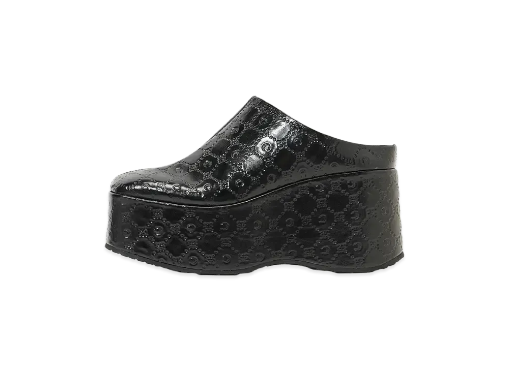 Marine serre MOONOGRAM EMBOSSED LEATHER MS CLOG "BLACK"