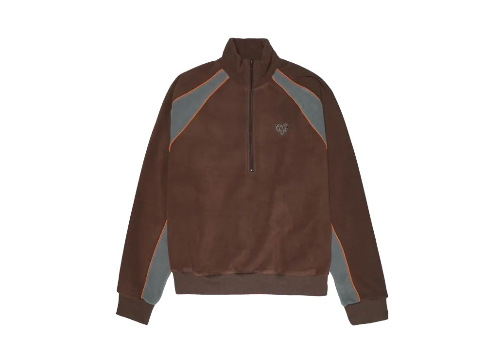 HTH fleece half zip "DARK BROWN"