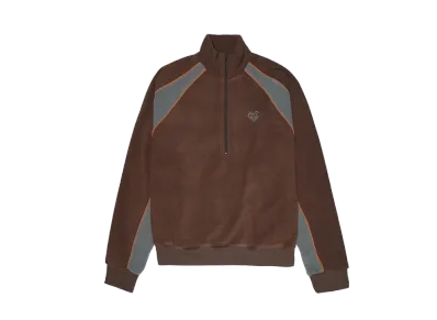 HTH fleece half zip "DARK BROWN"