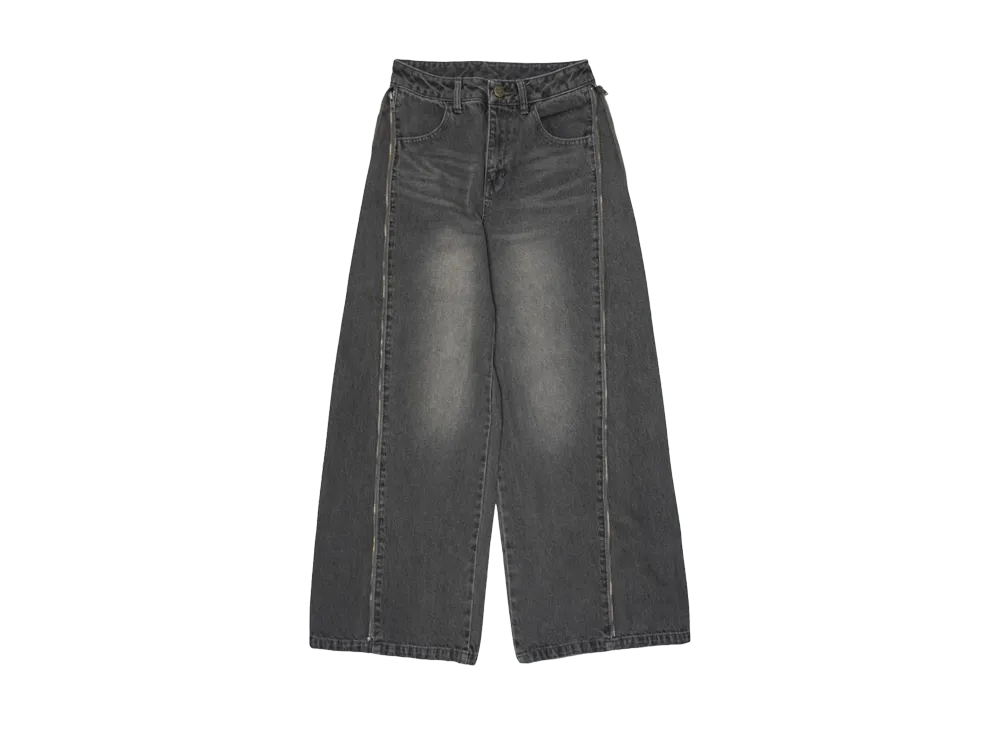 HTH side zip denim "BLACK"
