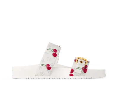 Takashi Murakami × Louis Vuitton Women's Bom Dia Flat Comfort Mule "Blanc"