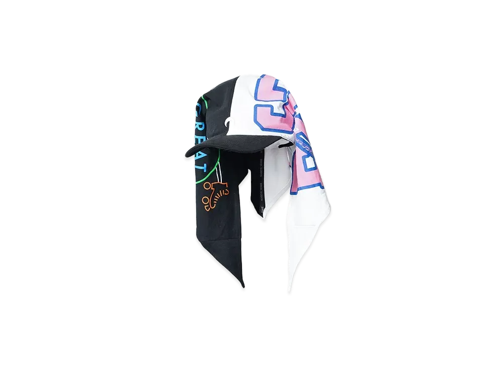 Marine serre REGENERATED GRAPHIC T-SHIRTS VEILED CAP "BLACK"