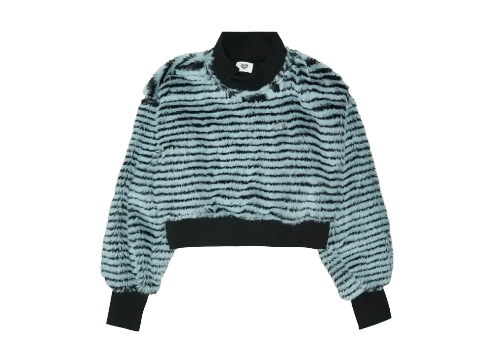 HTH fur border sweat "BLUE"