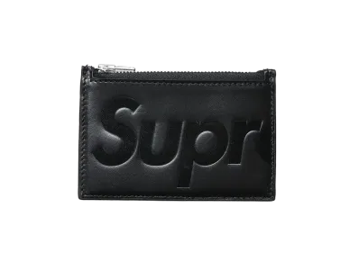 Supreme Leather Zip Card Holder (25SS) "Black"