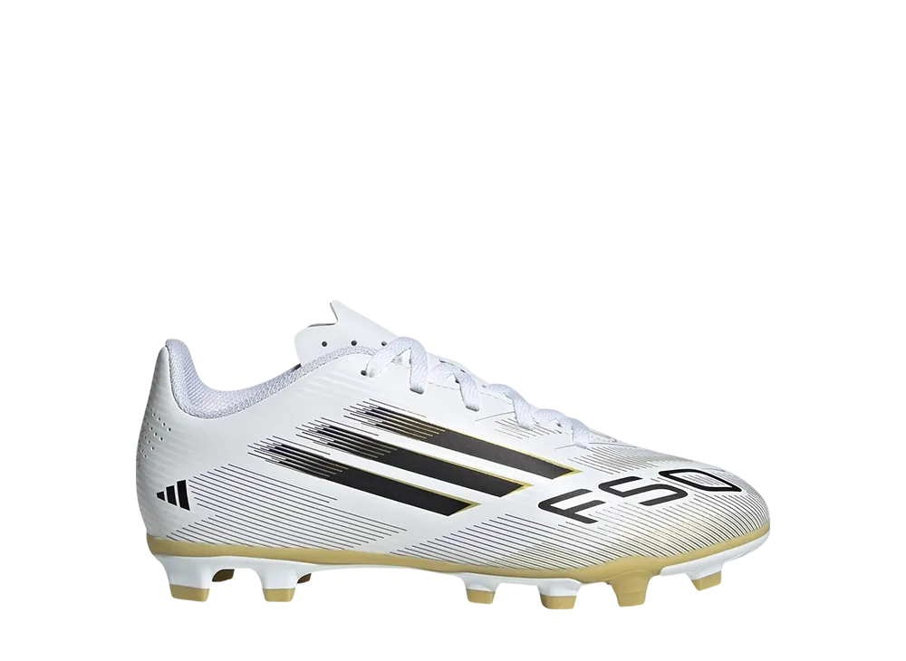 adidas GS F50 Club FG/MG "Cloud White/Core Black/Gold Metallic"