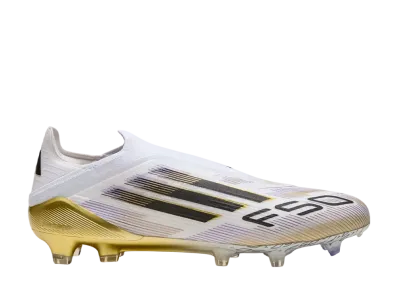 adidas F50 Elite Laceless FG Cleats "Cloud White/Core Black/Gold Metallic"