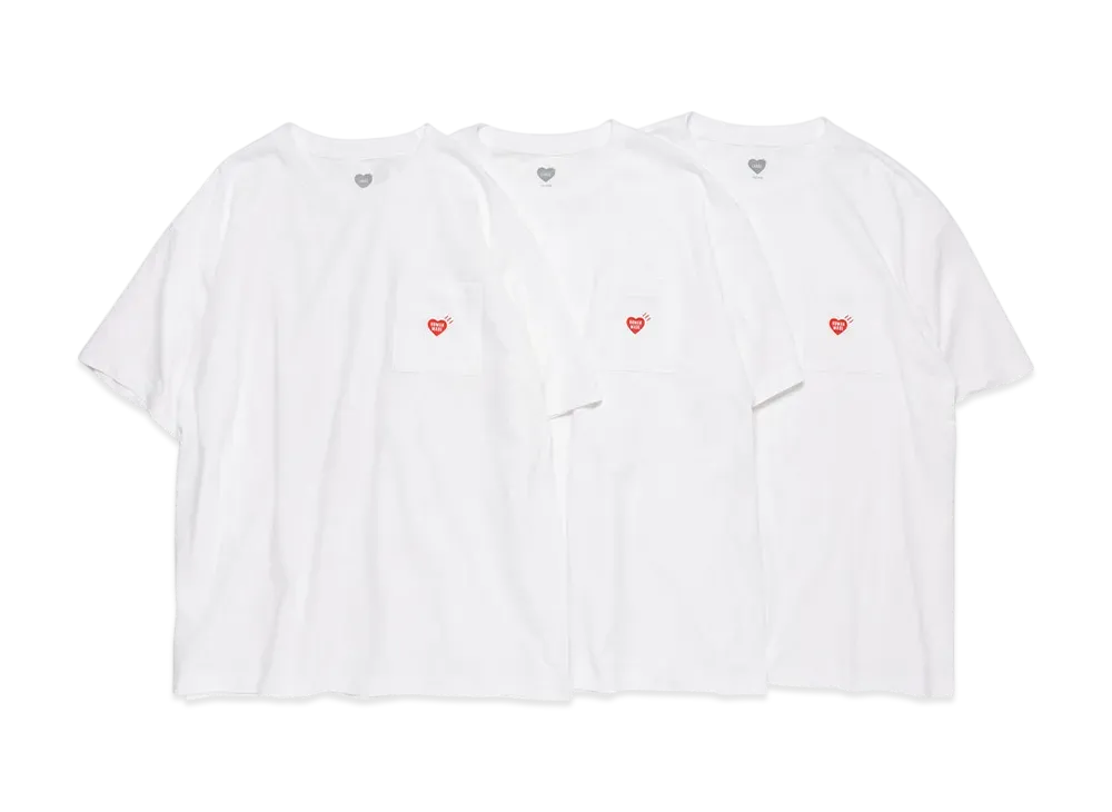 HUMAN MADE 3-Pack Pocket T-Shirt Set "White"