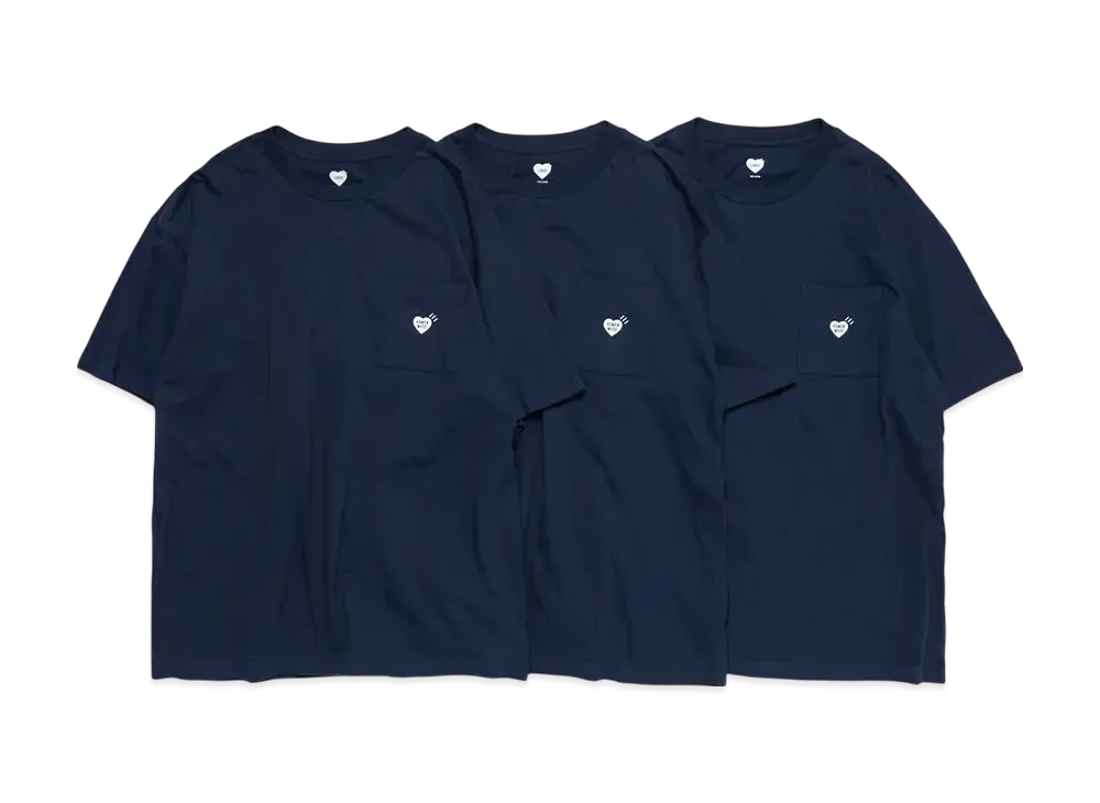 HUMAN MADE 3-Pack Pocket T-Shirt Set "Navy"