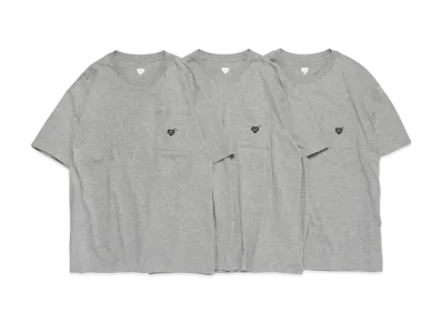 HUMAN MADE 3-Pack Pocket T-Shirt Set "Gray"