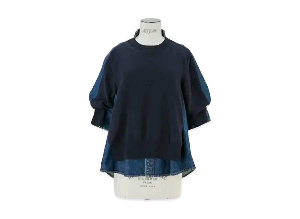 sacai Denim x Knit Pullover "Navy"