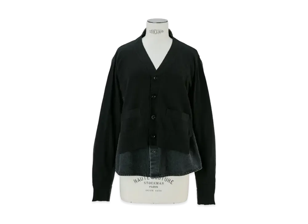 sacai Denim x Knit Cardigan "Black"