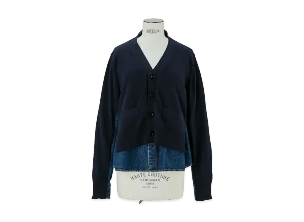 sacai Denim x Knit Cardigan "Navy"