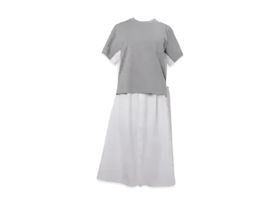 sacai Cotton Poplin x Cotton Jersey Dress "Light Grey/Off White"