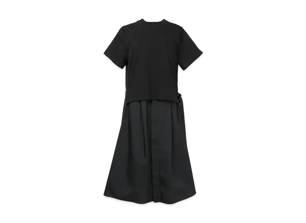 sacai Cotton Poplin x Cotton Jersey Dress "Black"