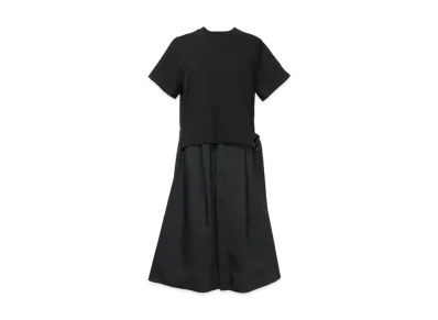 sacai Cotton Poplin x Cotton Jersey Dress "Black"