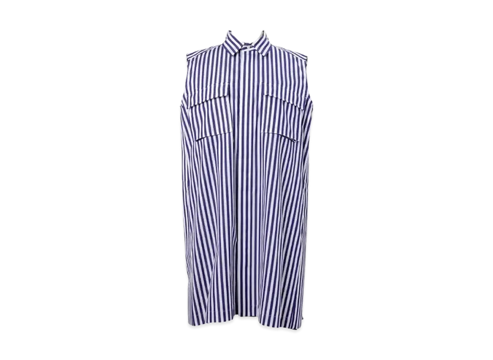 sacai Cotton Poplin Dress "Navy Stripe"