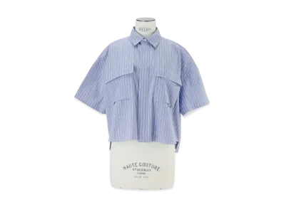 sacai Cotton Poplin Shirt "Light Blue Stripes"