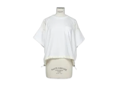 sacai Satin x Cotton Jersey T-Shirt "White/Off White"