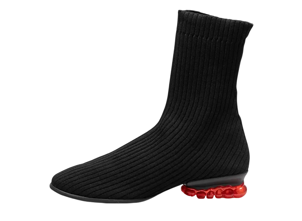 グラウンズ ウィメンズ ベイビージュエリー リブ ソック "ブラック/ブラッドレッド"