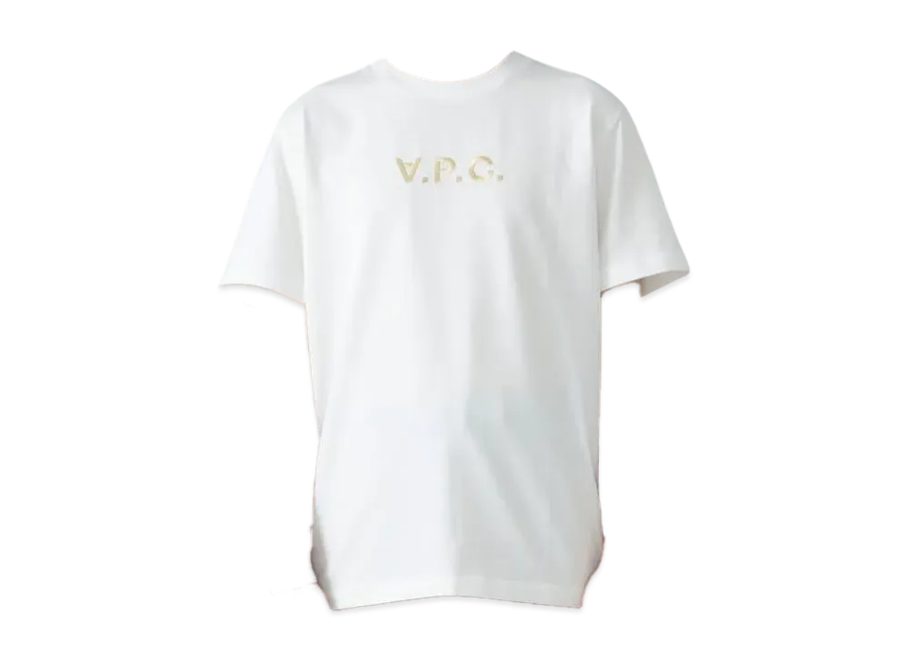 A.P.C. Brilla per il gusto Exclusive V.P.C. Logo Embroidery T-Shirt "White/Beige"