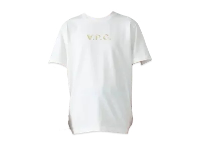 A.P.C. Brilla per il gusto Exclusive V.P.C. Logo Embroidery T-Shirt "White/Beige"