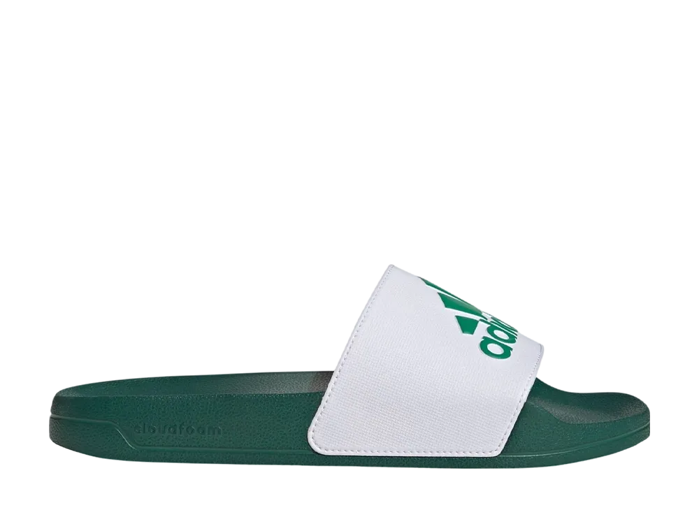 adidas Adilette Shower Slides "Cloud White/Court Green/Collegiate Green"