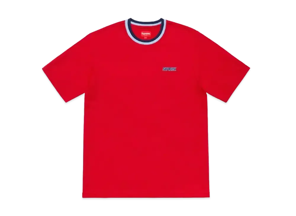 シュプリーム スプリット リブ S/S トップ "レッド"