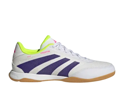 adidas Predator League Indoor Football "Cloud White/Collegiate Purple/Lucid Lemon"
