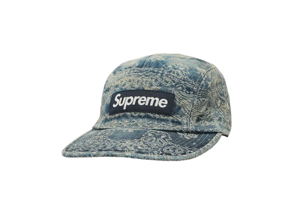Supreme Bandana Jacquard Denim Camp Cap "Blue" (25SS)