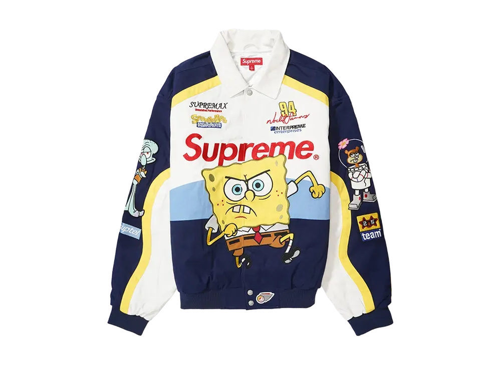 Supreme x SpongeBob SquarePants Jeff Hamilton Racing Jacket "White"