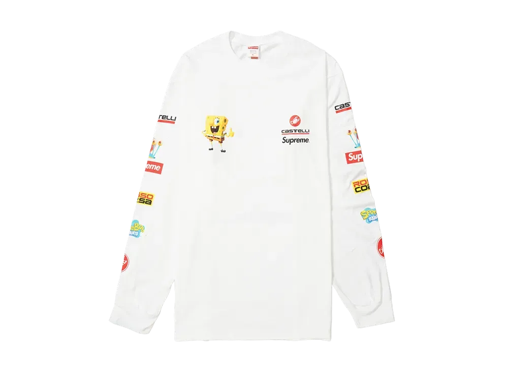 Supreme x SpongeBob Castelli Racing L/S Tee "White"