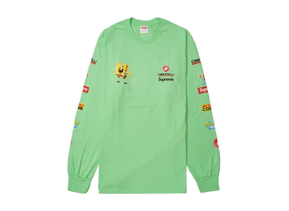 Supreme x SpongeBob Castelli Racing L/S Tee "Lime"