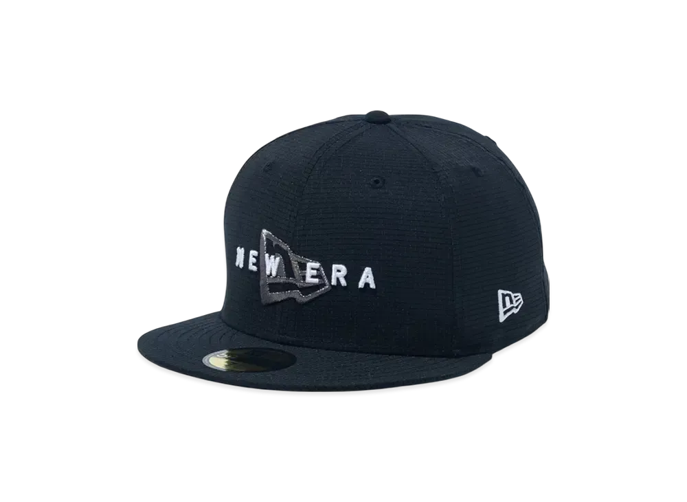 NEW ERA 59Fifty Performance Cap Dot Air Overlap Logo "Black/Metal Gray"