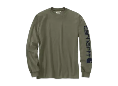 Carhartt Long Sleeve Graphic Logo T-Shirt "Dusty Olive/Navy"