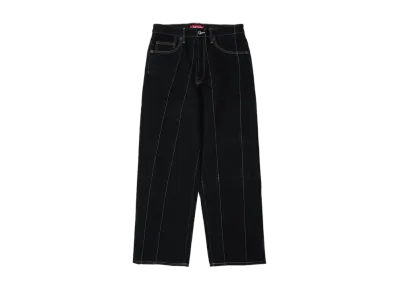 Supreme Paneled Stripe Baggy Jean "Black"
