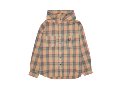 HTH check hood shirt "ORANGE"