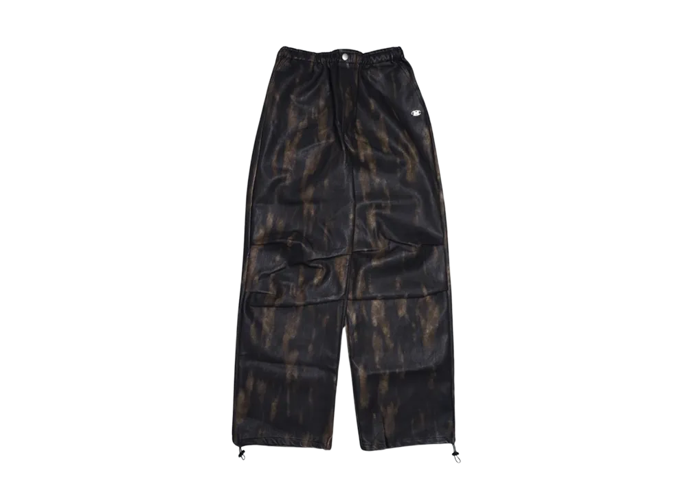 HTH vintage faux leather pants "BLACK"