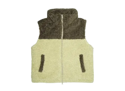 HTH boa vest "BROWNxGREEN"